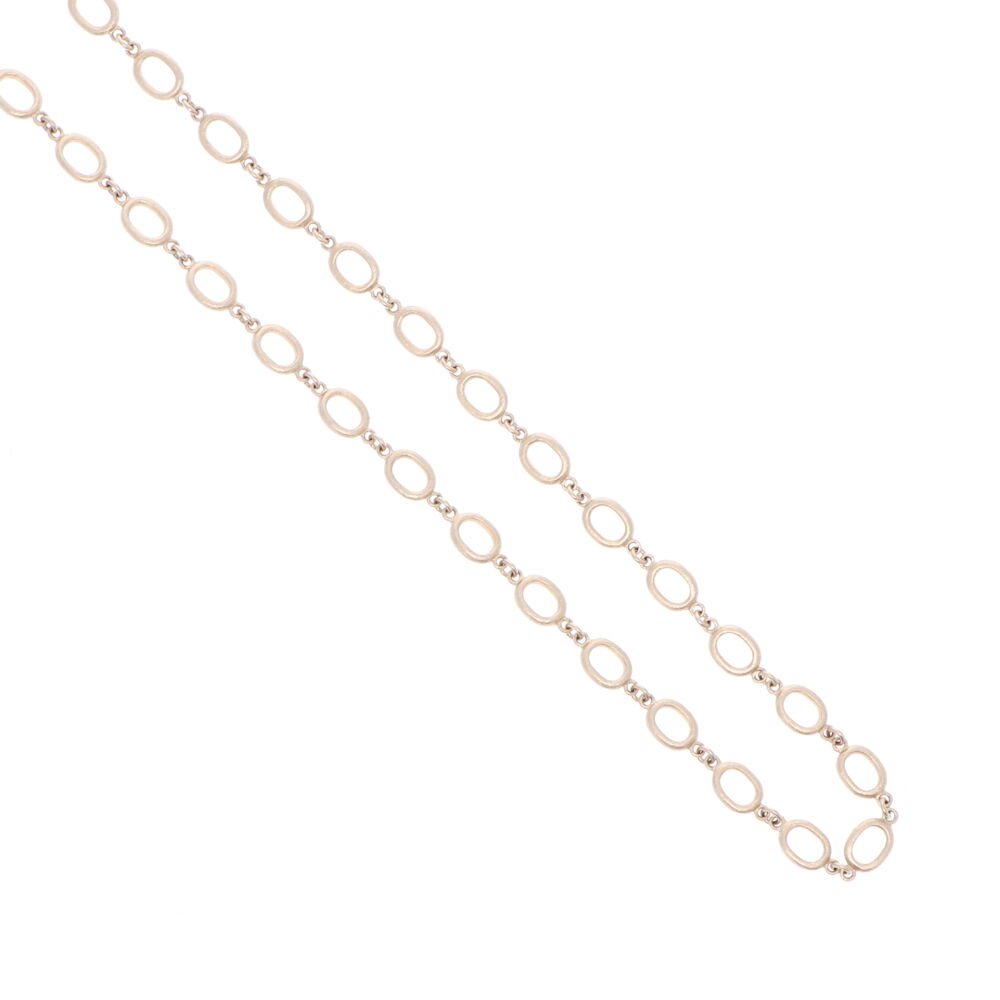 Image 2 for Satin Finish Oval Link Yellow Gold Chain 26"