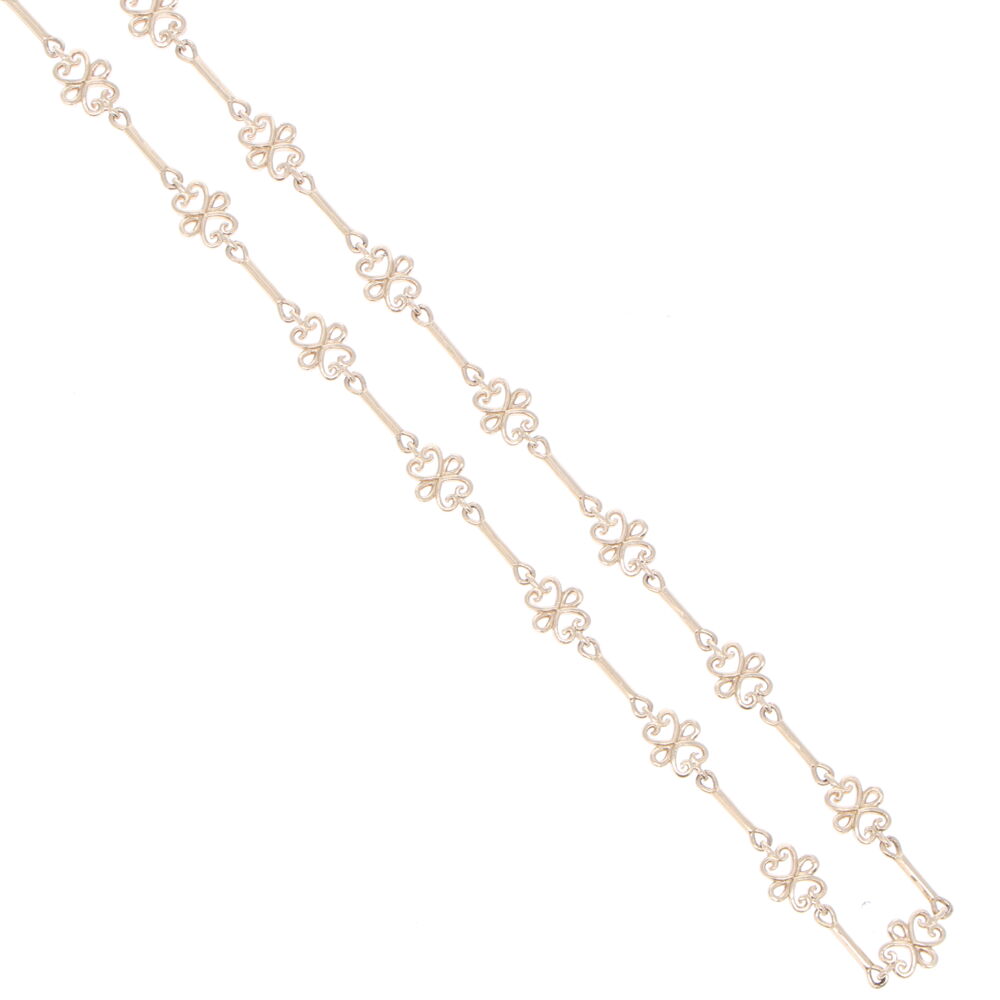 Image 2 for Scroll Yellow Gold Link Chain 32"