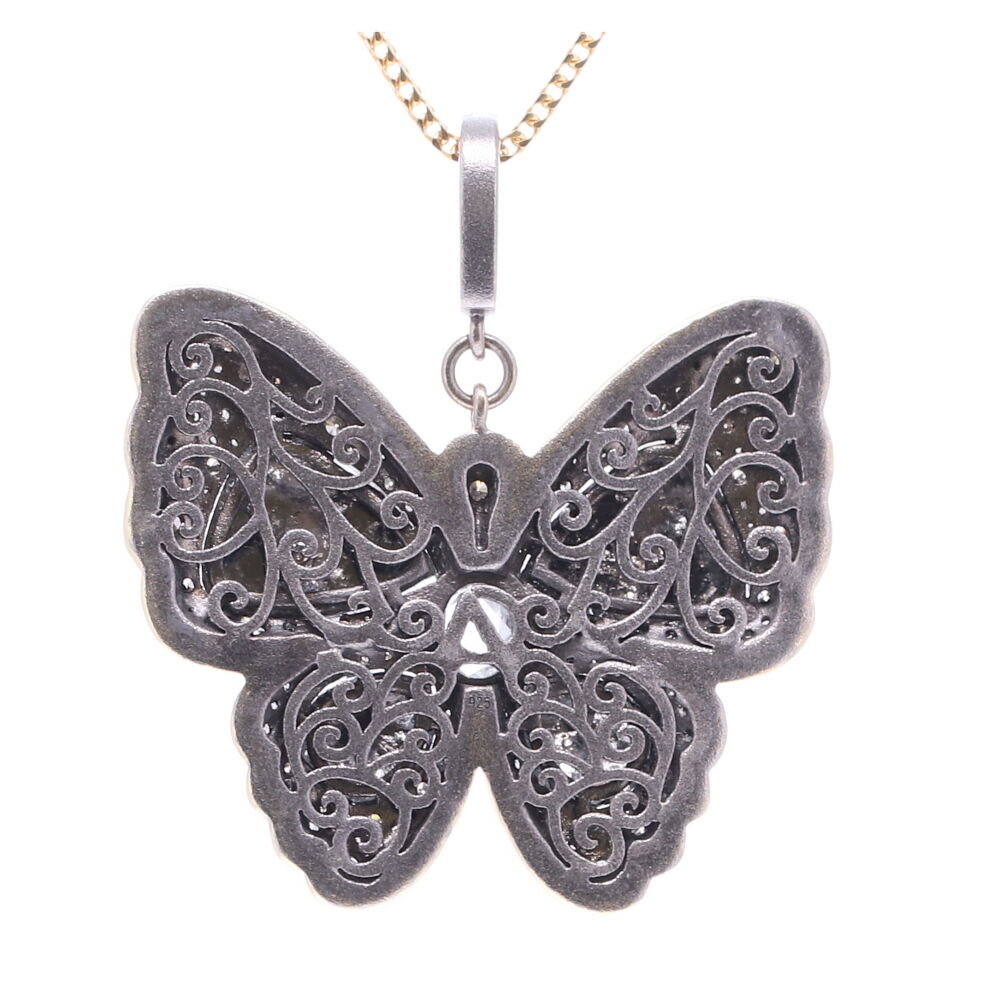 Black Diamond Slice Butterfly Pendant | Cynthia Ann Jewels