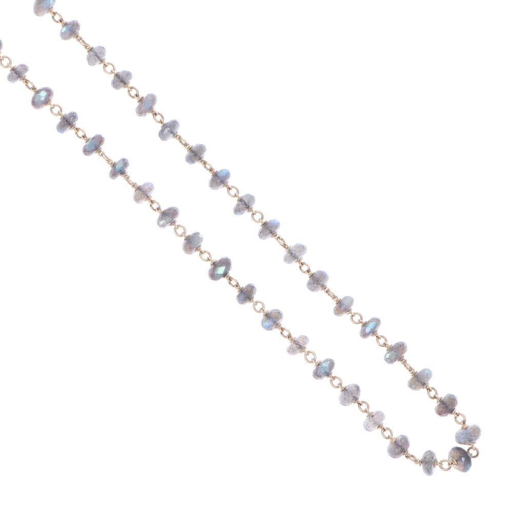 Image 2 for Labradorite Gold Necklace 26"