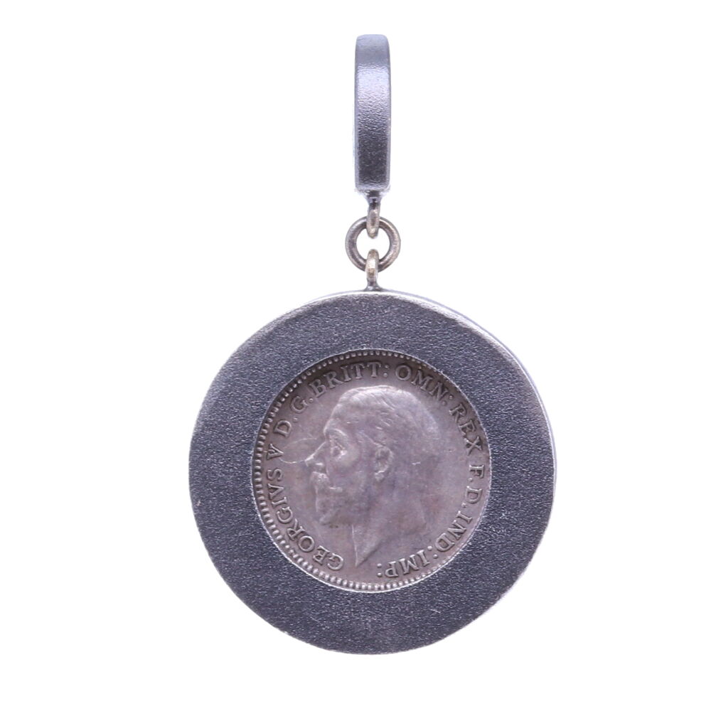 Image 2 for Love Token Pendant Engraved with "F"