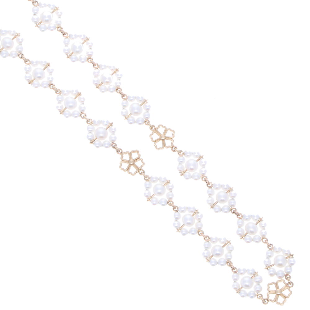 Image 2 for Limited Edition Akoya Pearl Flower Necklace 27"