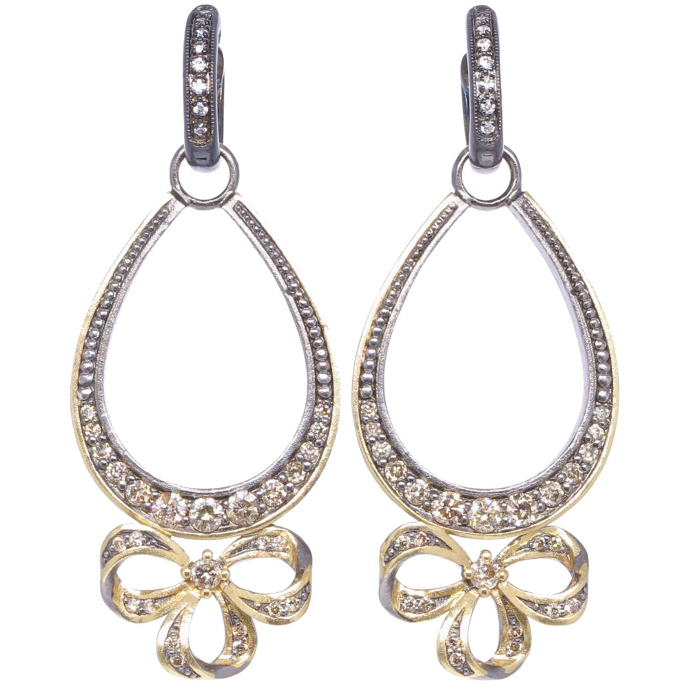Image 2 for French Bow Diamond Earring Charm Frames