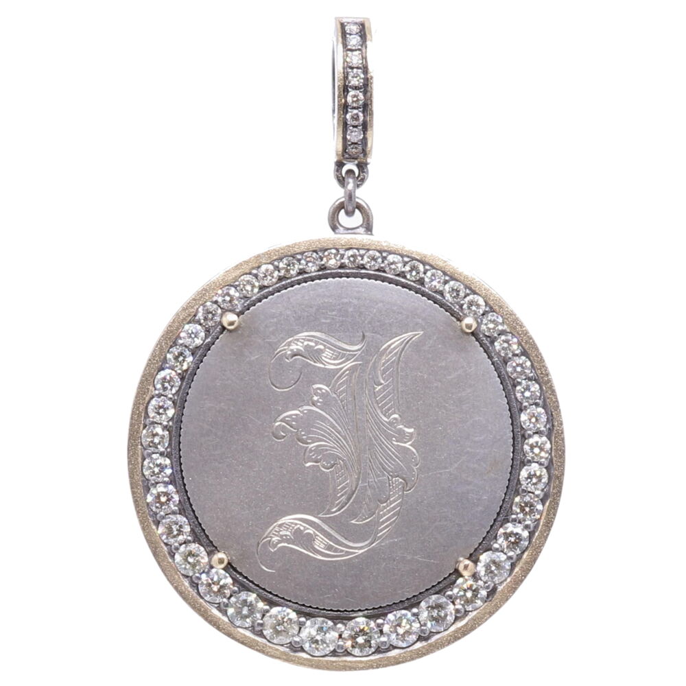 Love tokens were popular during the Victorian era. They were often exchanged between sweethearts as “tokens of love”. This practice seems to have originated in Great Britain in the early 1800’s and was most popular in the United States and in Canada shortly after the Civil War until early 1890’s. Love tokens are generally defined as coins on which one side (or sometimes both sides) has been smoothed down and engraved with names, phrases and or scenes, as well as symbols of romance such as hearts, birds, flowers and sets of initials in love knots. Love Token with Engraved "I"