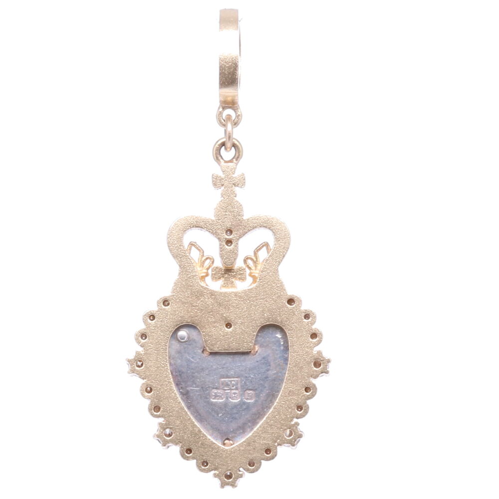 Image 2 for Antique Padlock Heart with Crown Pendant