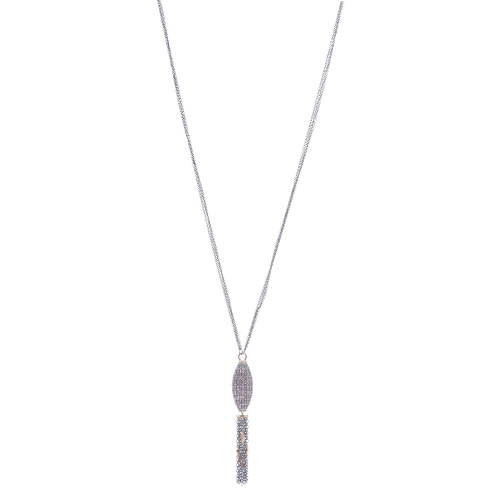Image 2 for Marquise Pave Diamond Bead Tassel w/Crosses