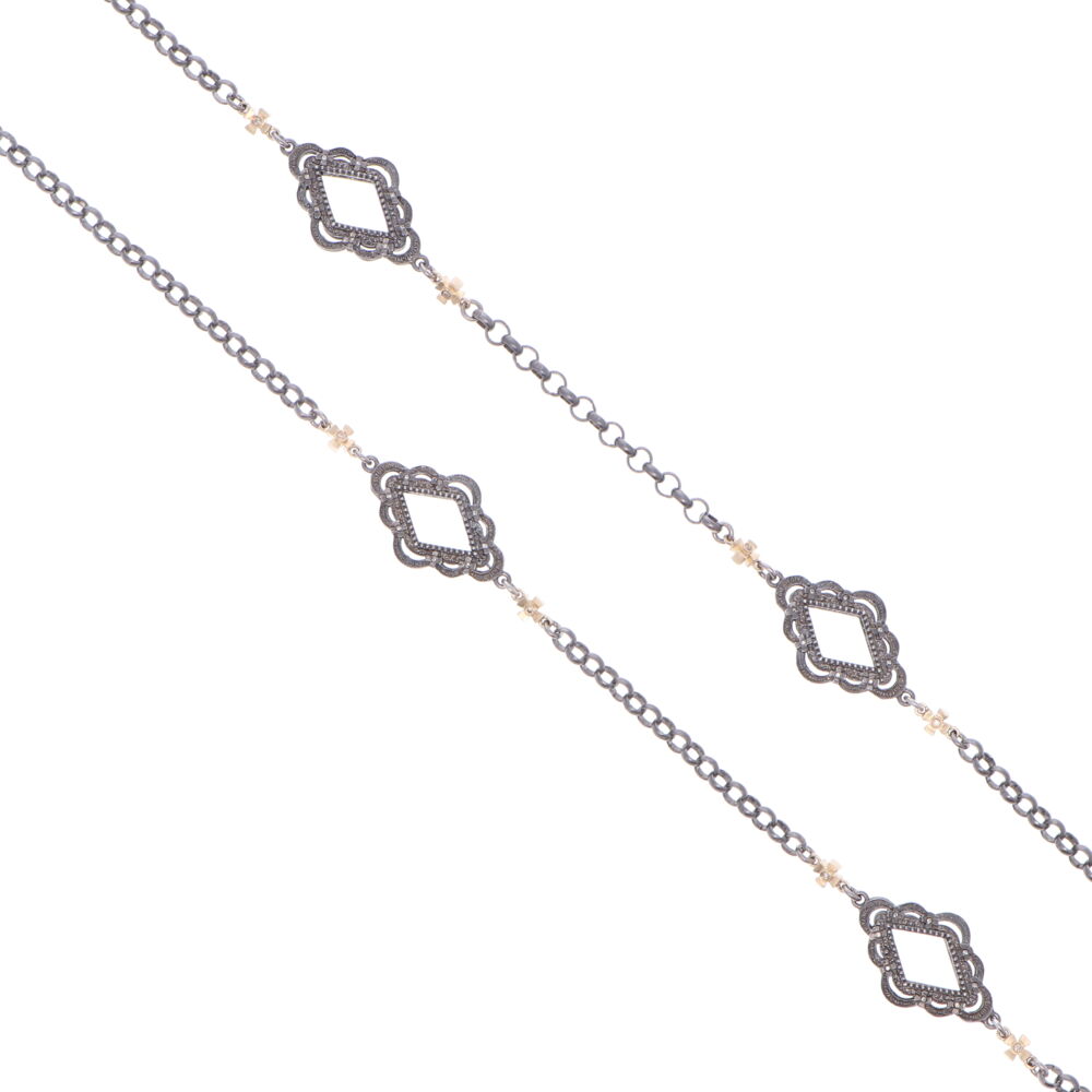 Image 2 for Scalloped Abstract Chain with Crosses 26"
