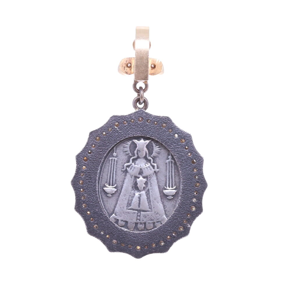 Image 2 for Spanish 19th C. Christ and Lady of Guadalupe Pendant