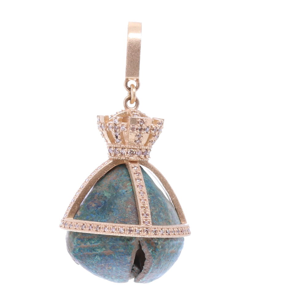 Image 2 for Antique Bronze Church Bell with a Crown Pendant