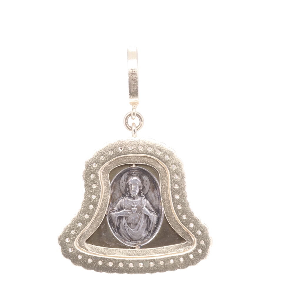 Image 2 for Antique Bell Pendant with the Sacred Heart