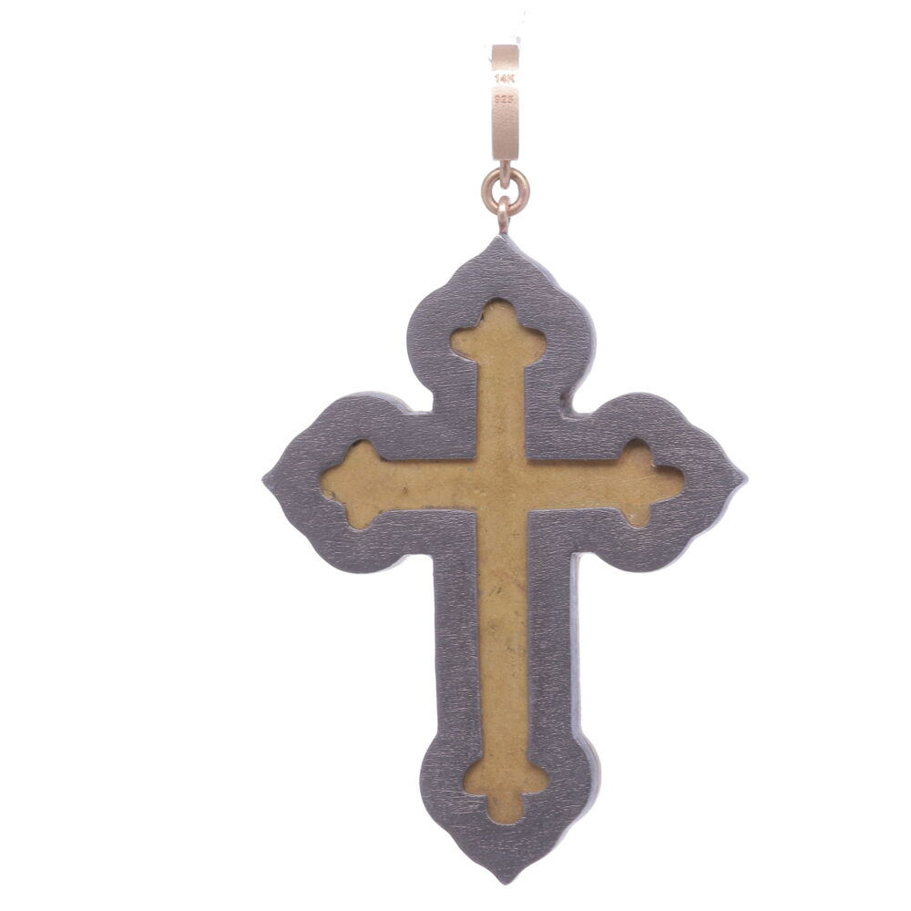 Image 2 for Italian Grand Tour Roma Micro Mosaic Cross Pendant