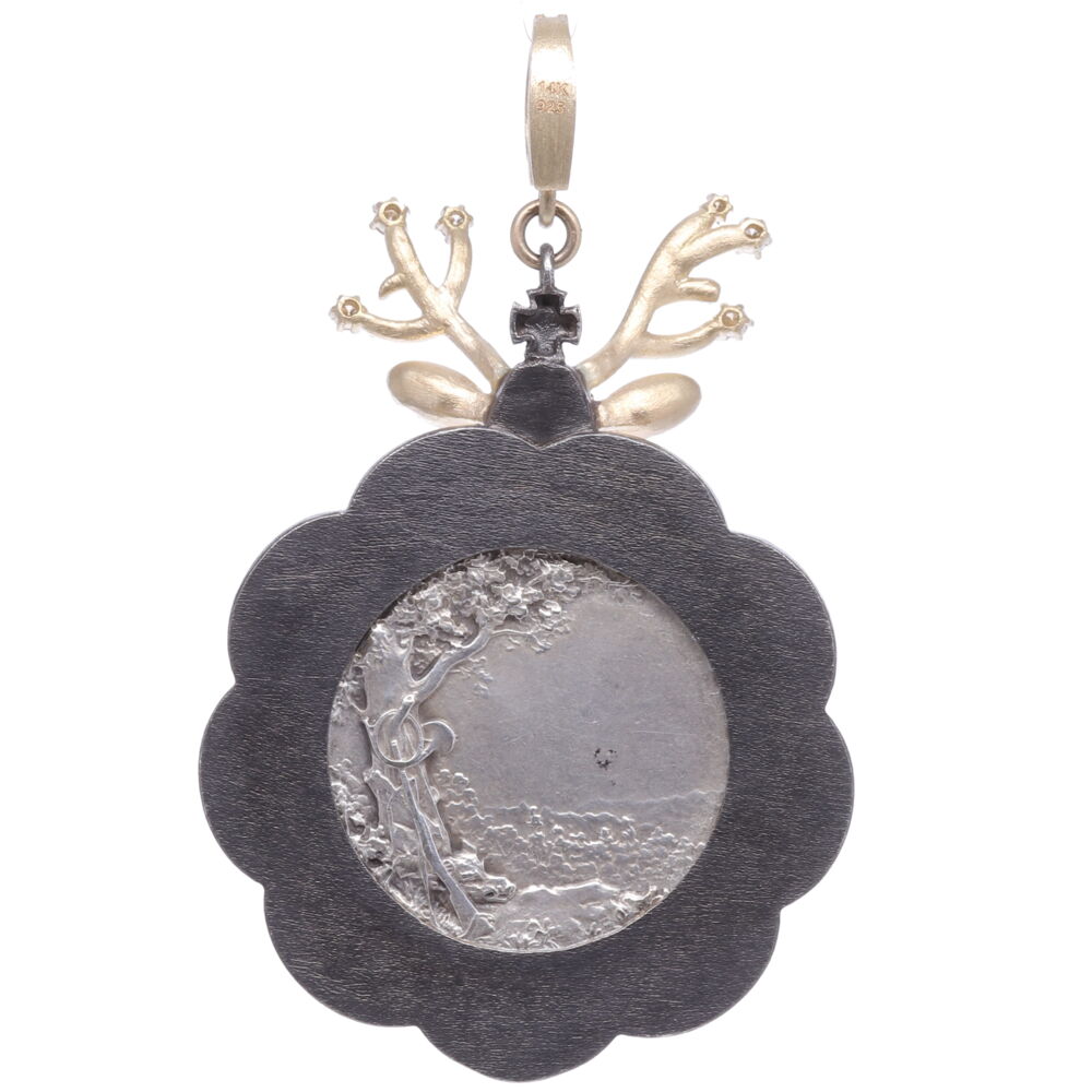 Image 2 for European St. Hubert Stag with Antlers Pendant