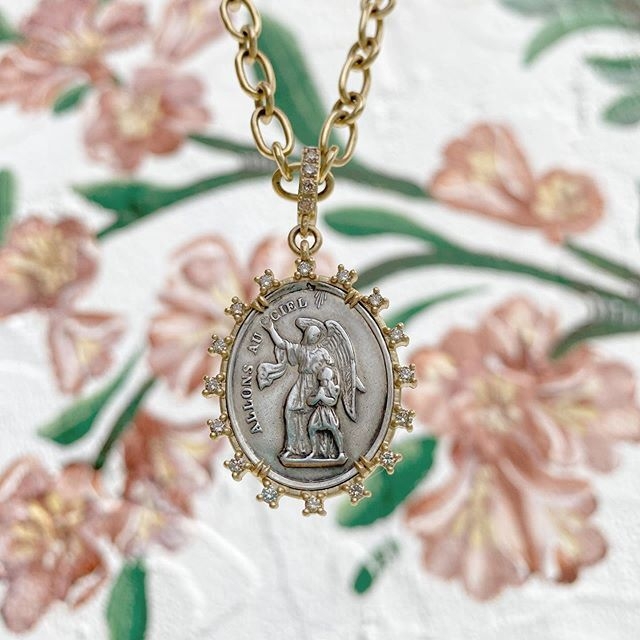 Image 2 for Antique French Guardian Angel Pendant