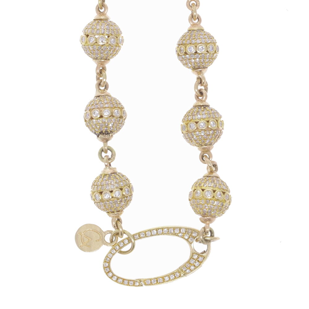 Image 2 for Large Diamond Sphere Link Chain 26"