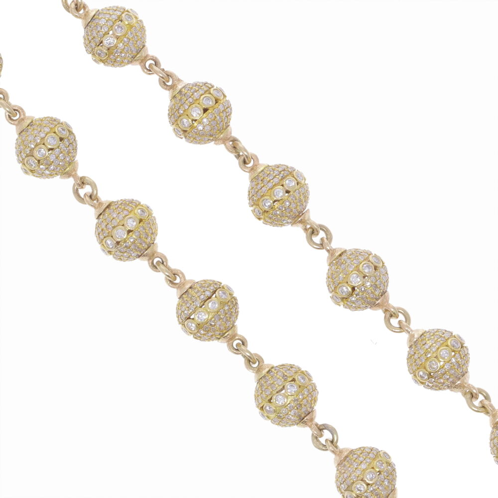 Image 2 for Large Diamond Sphere Link Chain 26"