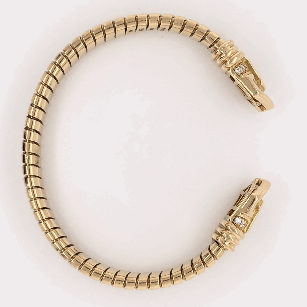 Image 2 for 18K Yellow Gold BVLGARI Diamond Open Cuff Bracelet .90tcw, 38.9g s6.5" c1970's