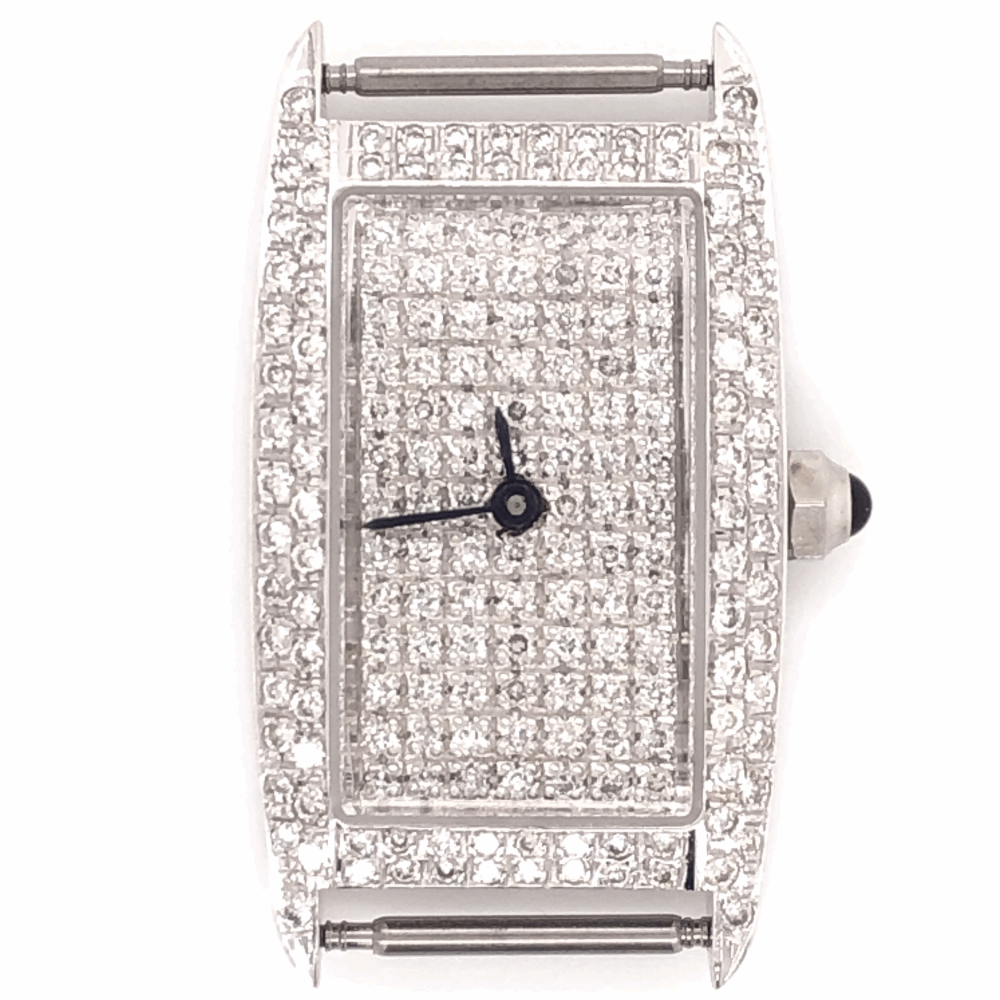 14K White Gold Italian White Diamond VICENCE Watch 2.25tcw 23.8g ...