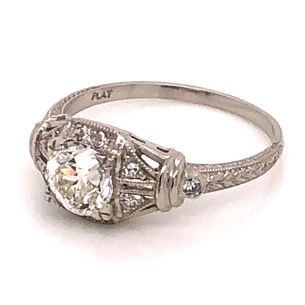 Image 2 for Platinum Art Deco Diamond Ring .90 OEC GIA# 2193121391, s6.75