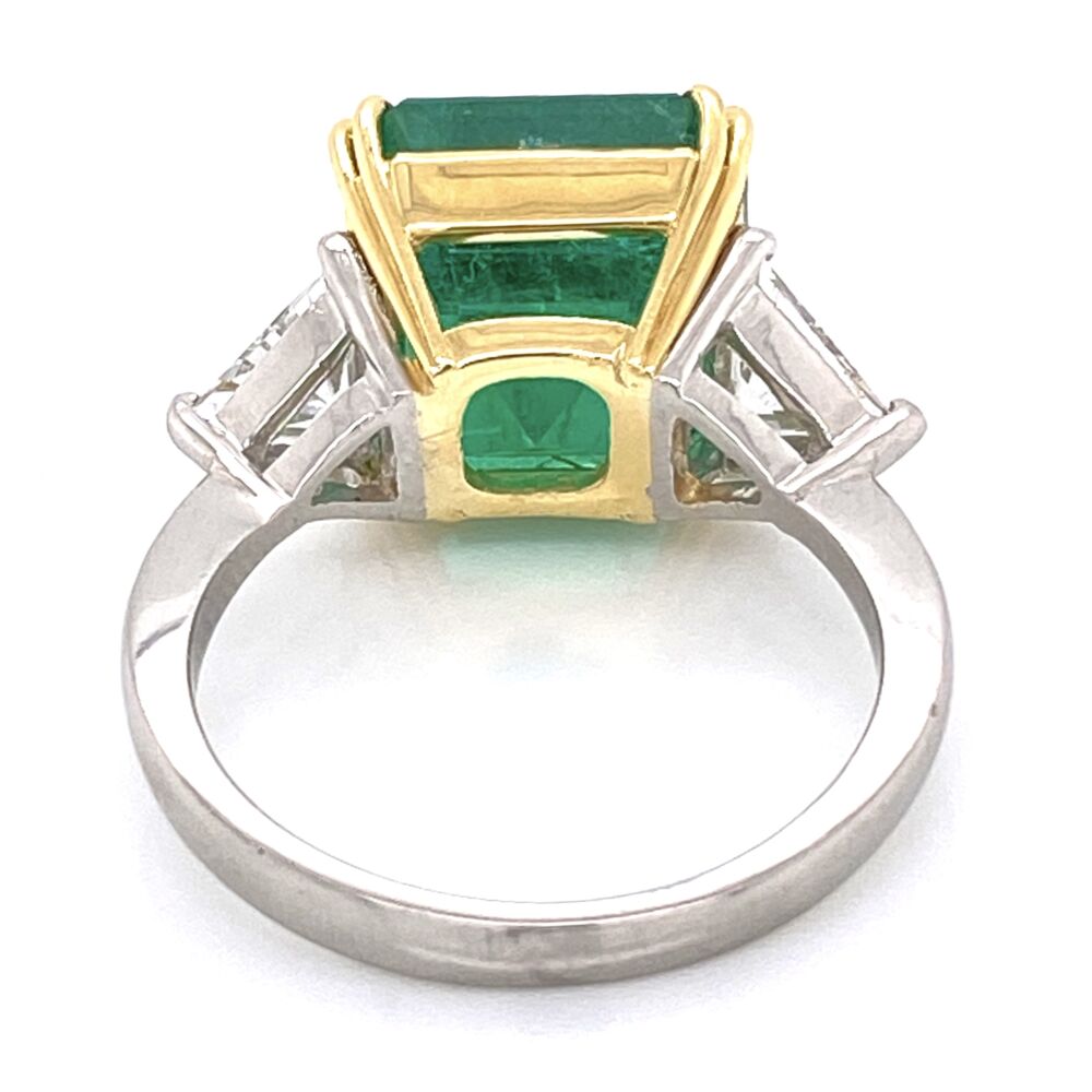 Image 2 for Platinum/18K Emerald Cut Emerald Ring