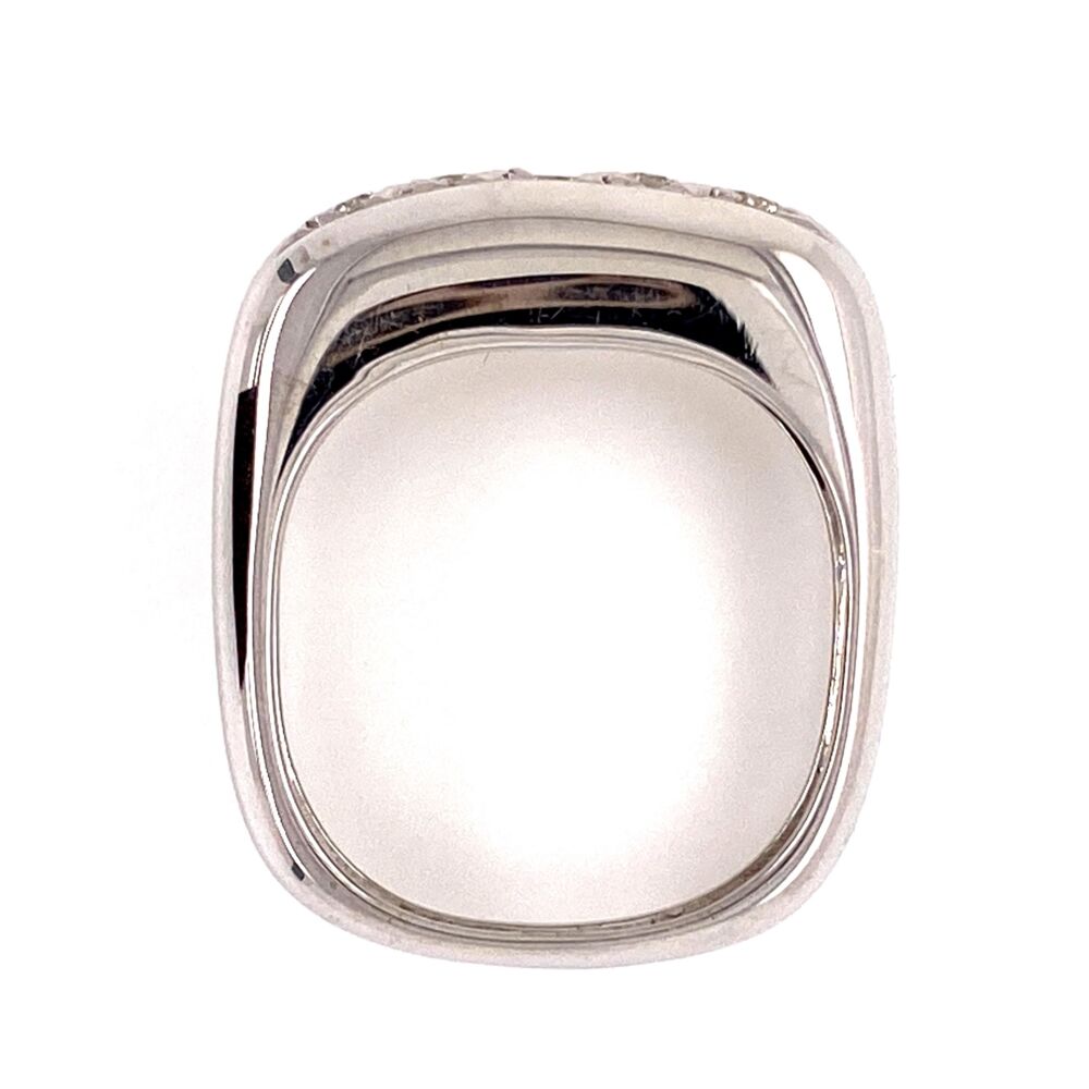 Image 2 for 18K White Gold Dome 5 Diamond Band Ring .35tcw Euro Shank, 4.6g, s6.5