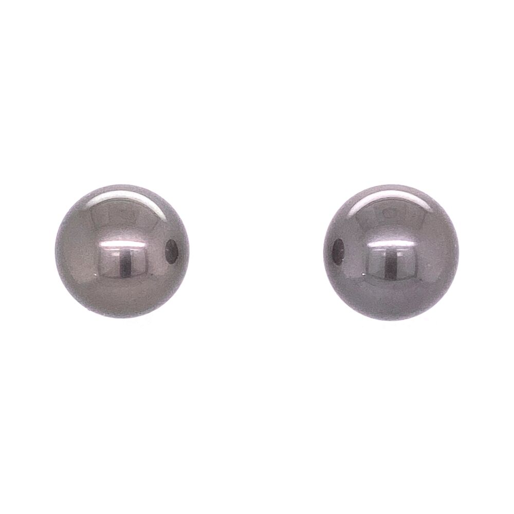 12.05mm Tahitian South Sea Pearl Earrings in 18K White Gold AAA++ Quality 6.0g