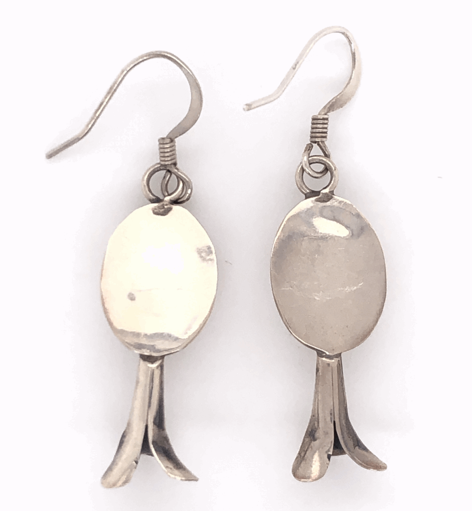 Image 2 for 925 Sterling Vintage Native Shadow Box Coral Earrings 3.1g, 1.75" Tall