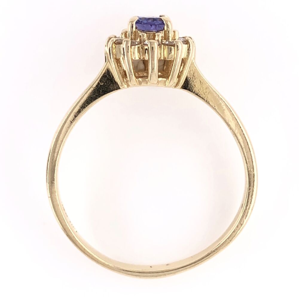 Image 2 for 14K Yellow Gold .40ct Oval Tanzanite & .20tcw Diamond Ring 3.3g, s7.5