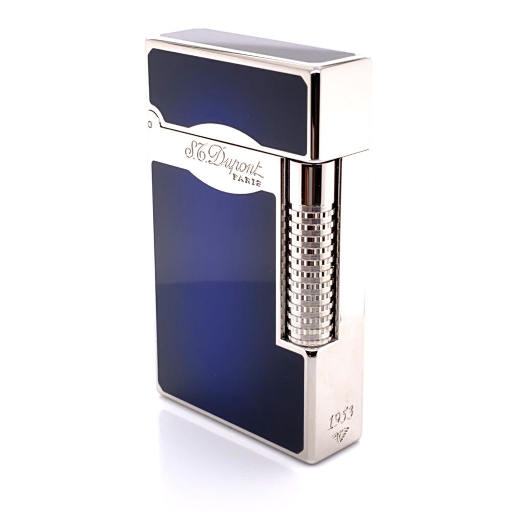 Image 2 for S.T. Dupont Le Grand Sunburst Blue Finish Cigar Lighter