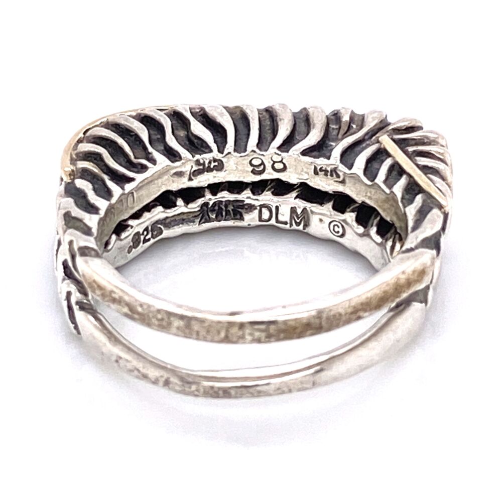 Image 2 for 925 / 14K Yellow Gold Diane Malouf Double Thin Band Gold Over 10.8g, s6.75