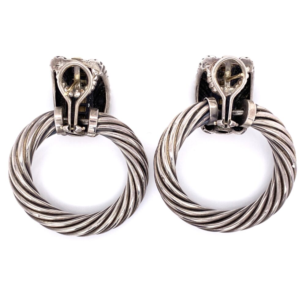 Image 2 for 925 / 14K Yellow Gold DAVID YURMAN Large Open Circle Earrings 35.3g 2" Tall
