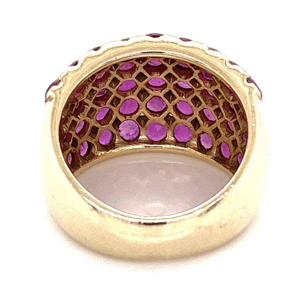 Image 2 for 14K Yellow Gold 5 Row 3.00tcw Ruby & .32tcw Diamond Band Ring 11.6g, s7