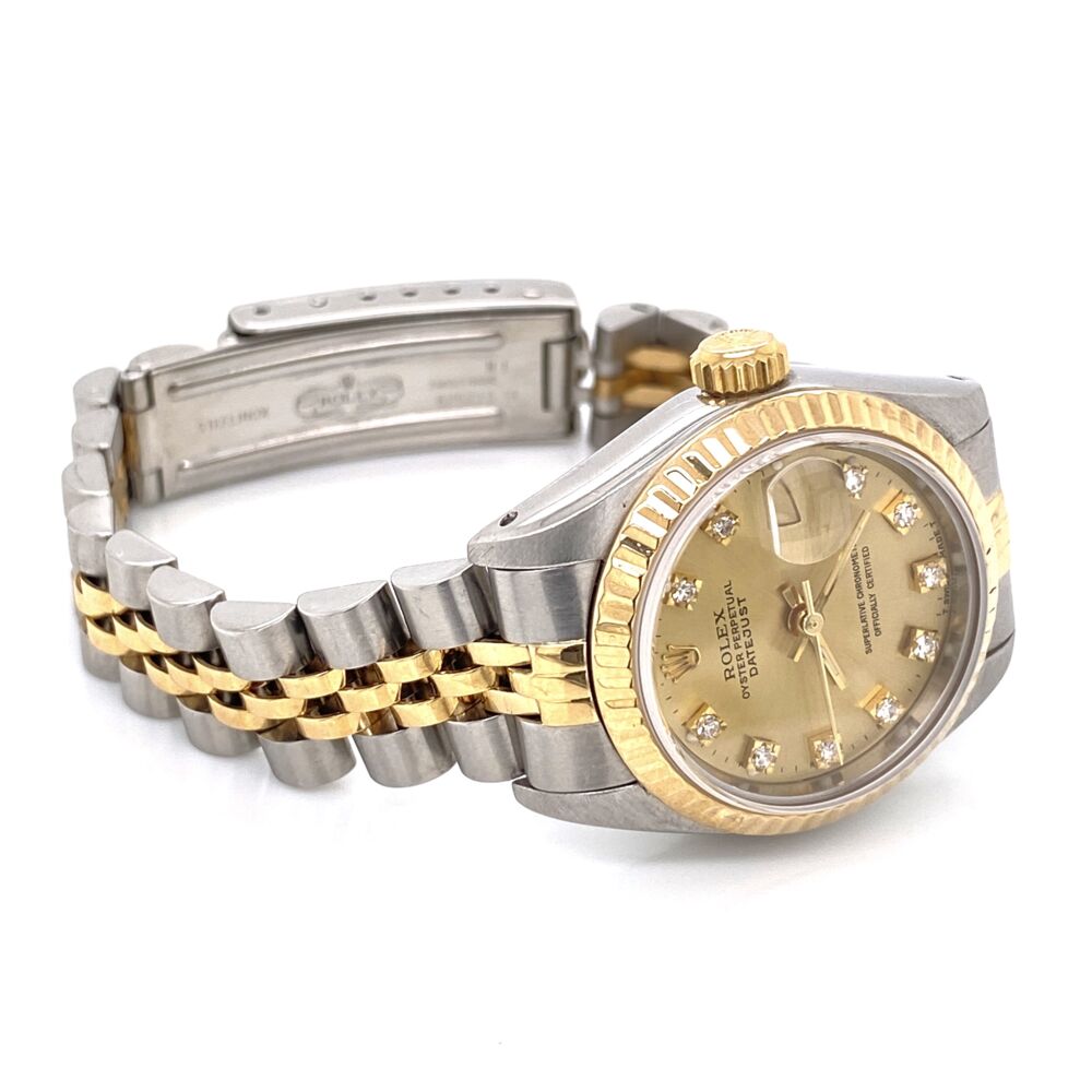 Image 2 for ROLEX 69173 Ladies 26mm 2tone 18K Yellow Gold Stainless with Factory Champagne Diamond Dial