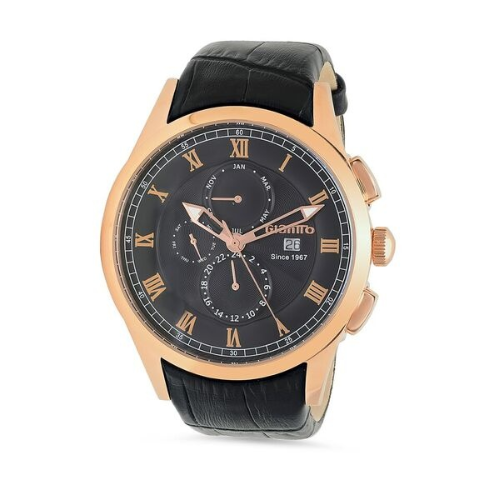 Image 2 for Giantto Mens Stainless steel case rose gold IP Classic Watch