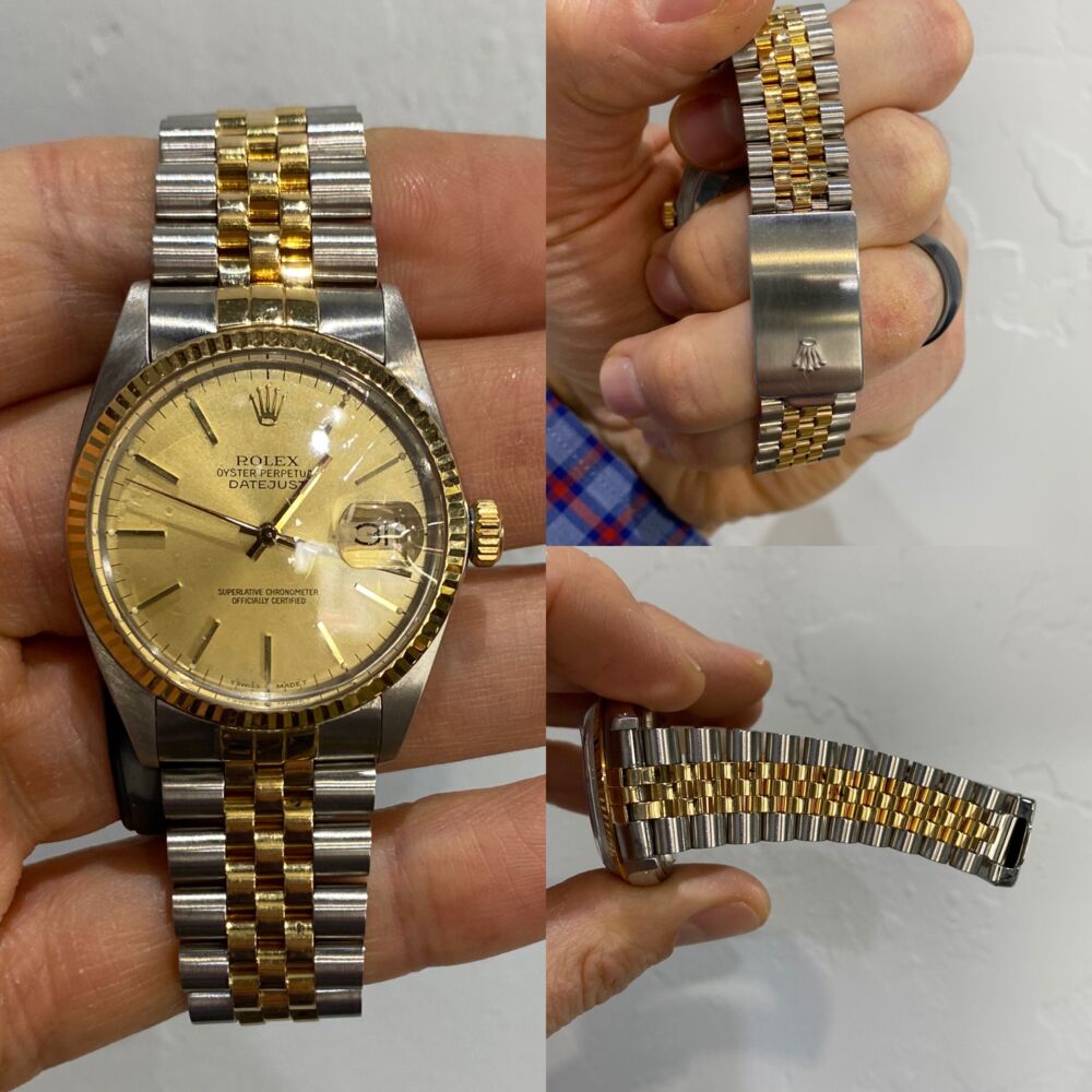 Image 2 for Mens 36mm ROLEX Date Just 2 tone Stainless 18K YG 16013