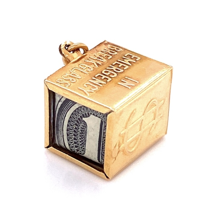 Mad money charm... the US $dollar bill is included 14K YG MAD MONEY $1 Charm 2.6g