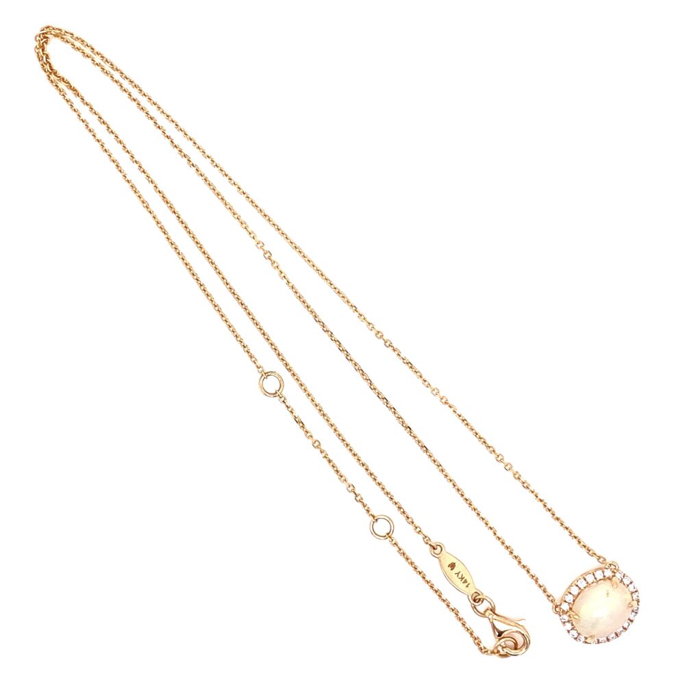 Image 2 for Opal & Diamond Halo Necklace