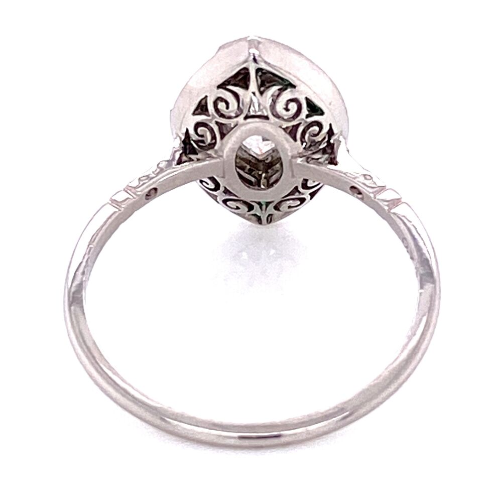 Image 2 for Platinum .73ct Marquis Diamond & .72tcw Emerald Ring with .26tcw Diamonds, s7
