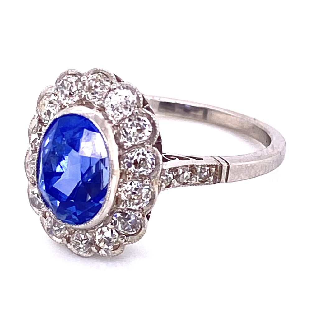 Image 2 for Platinum 3.65ct Oval Sapphire & 1.36tcw Ring, s7