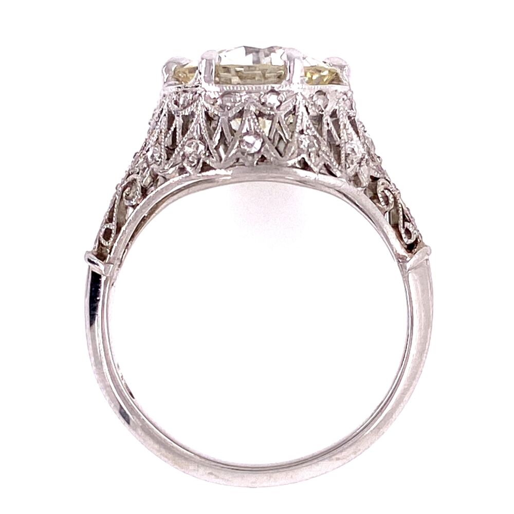 Image 2 for Platinum 2.91ct Old European Cut Diamond Ring GIA, .34tcw diamonds, s6