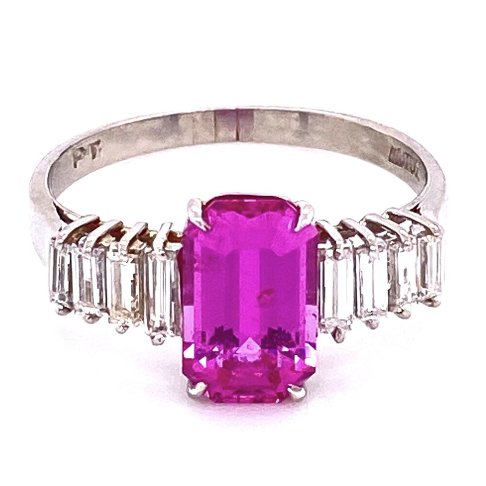 emerald cut pink sapphire ring emerald cut pink sapphire ring