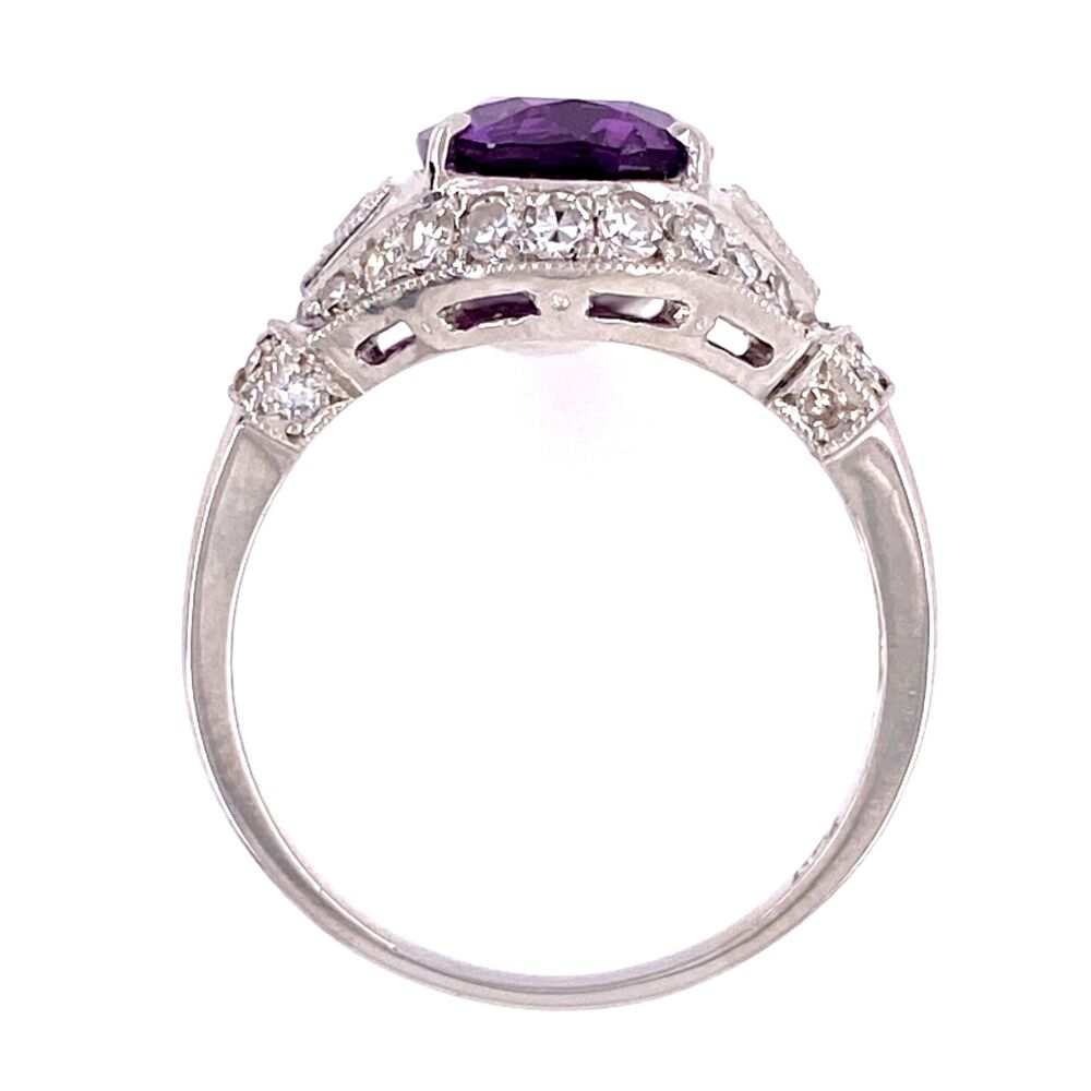 Image 2 for Platinum 3.55ct Oval Purple Sapphire & .45tcw diamond Ring GIA
