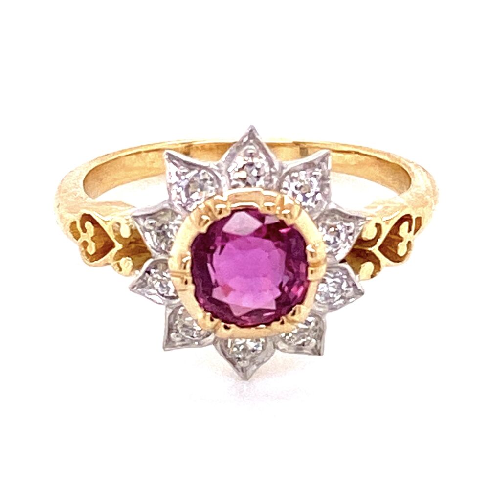 Image 2 for 18K YG & Platinum 1ct Ruby & .38tcw Diamond Ring, s7
