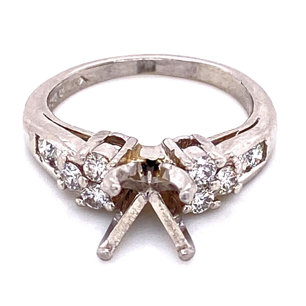 Classic semimount made in high-quality platinum Platinum 950 Diamond Semimount Ring .50tcw 6.8g, s5.75