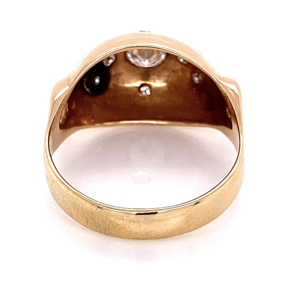Image 2 for 14K YG Diamond Dome Ring with .50ct Old Euro Diamond, 5.6g, s10.75