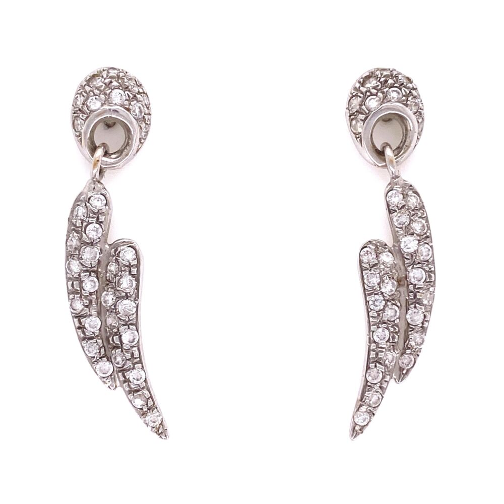 Angel wing diamond earrings. These move wonderfully! 14K WG Pave Diamond Wings Dangle Earrings 1.00tcw, 5.0g