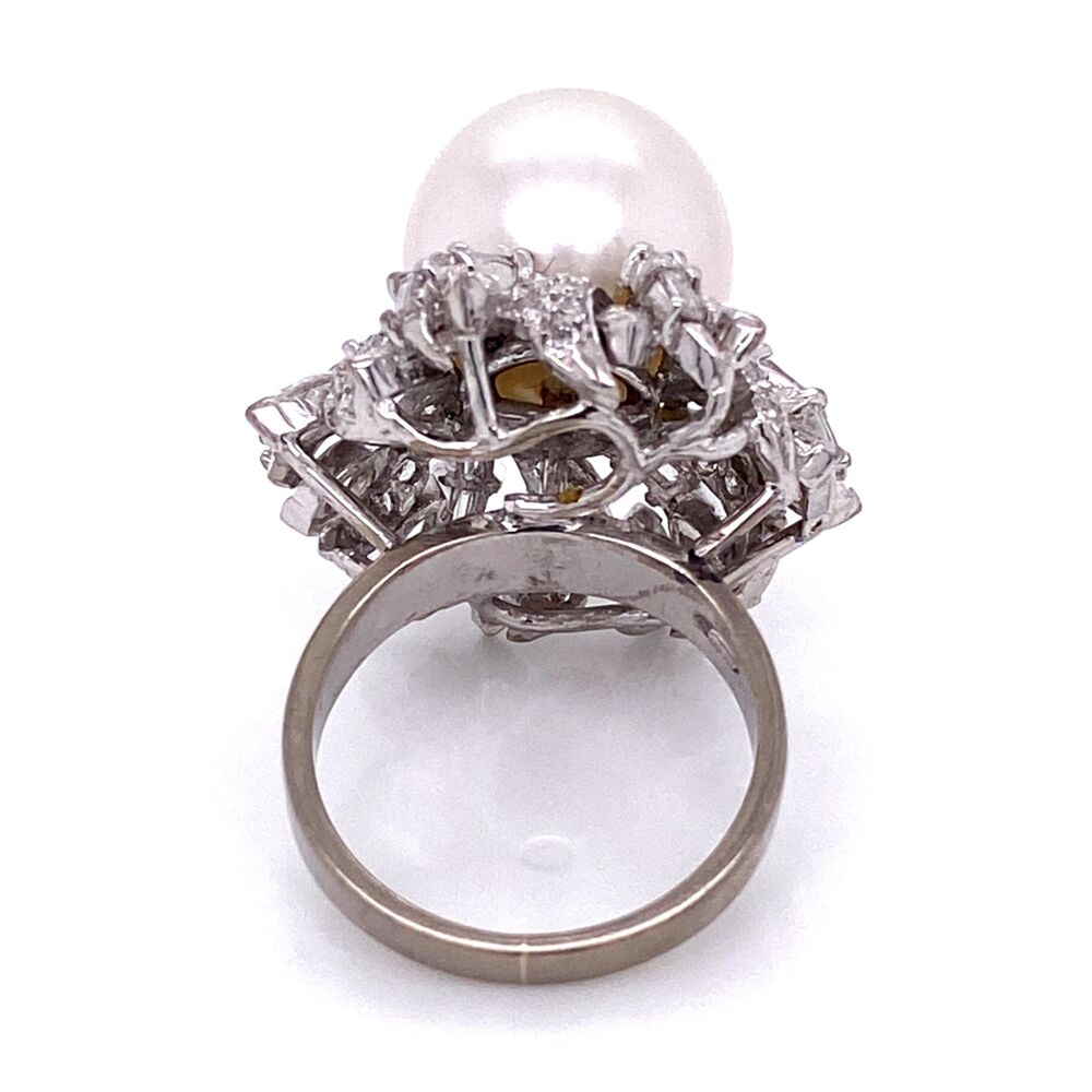 Image 2 for 18K WG 12mm South Sea Pearl & 2.45tcw Diamond Ring 12.7g, s
