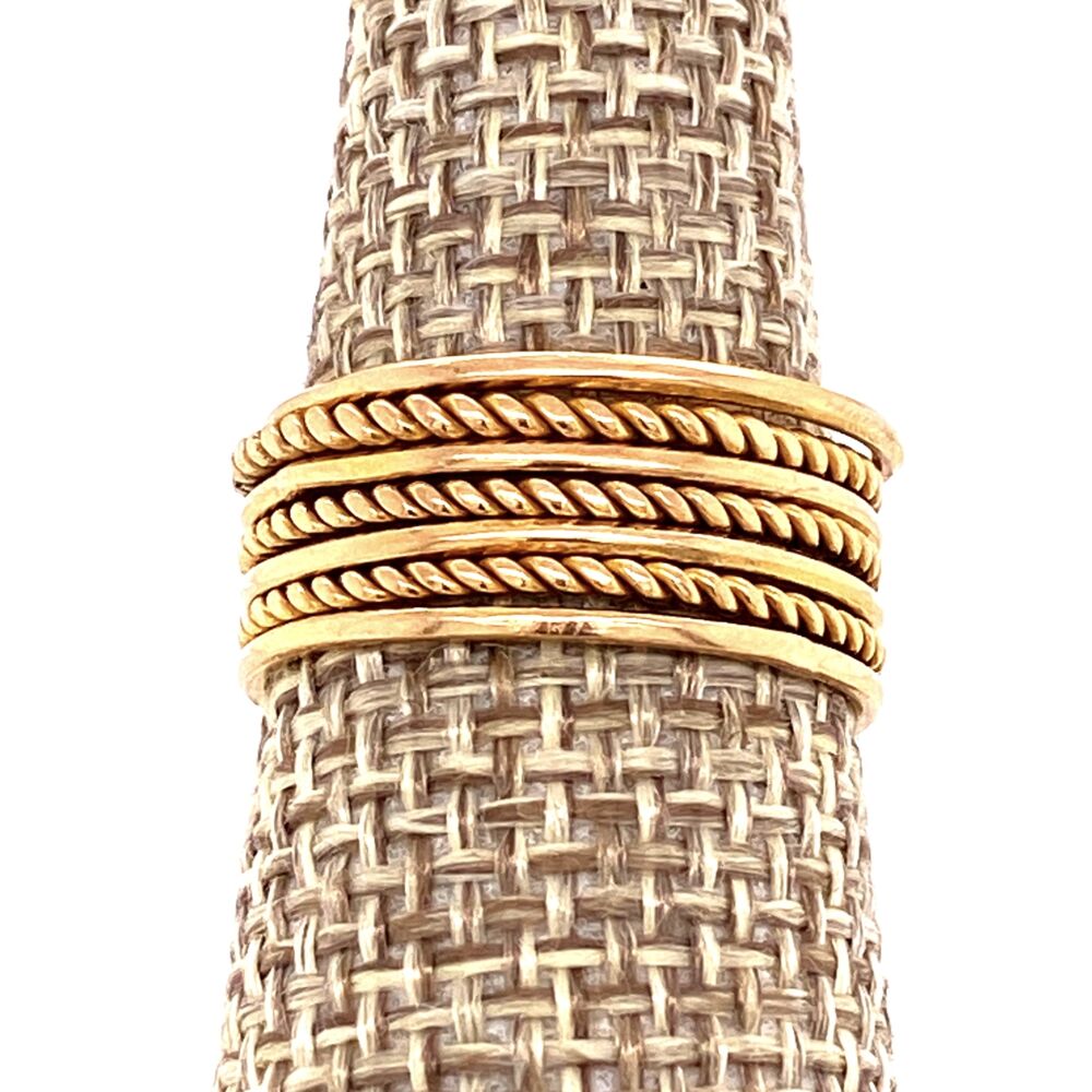 Image 2 for 14K YG 7 Row Rope & Smooth Flexible Band Ring 5.3g, s