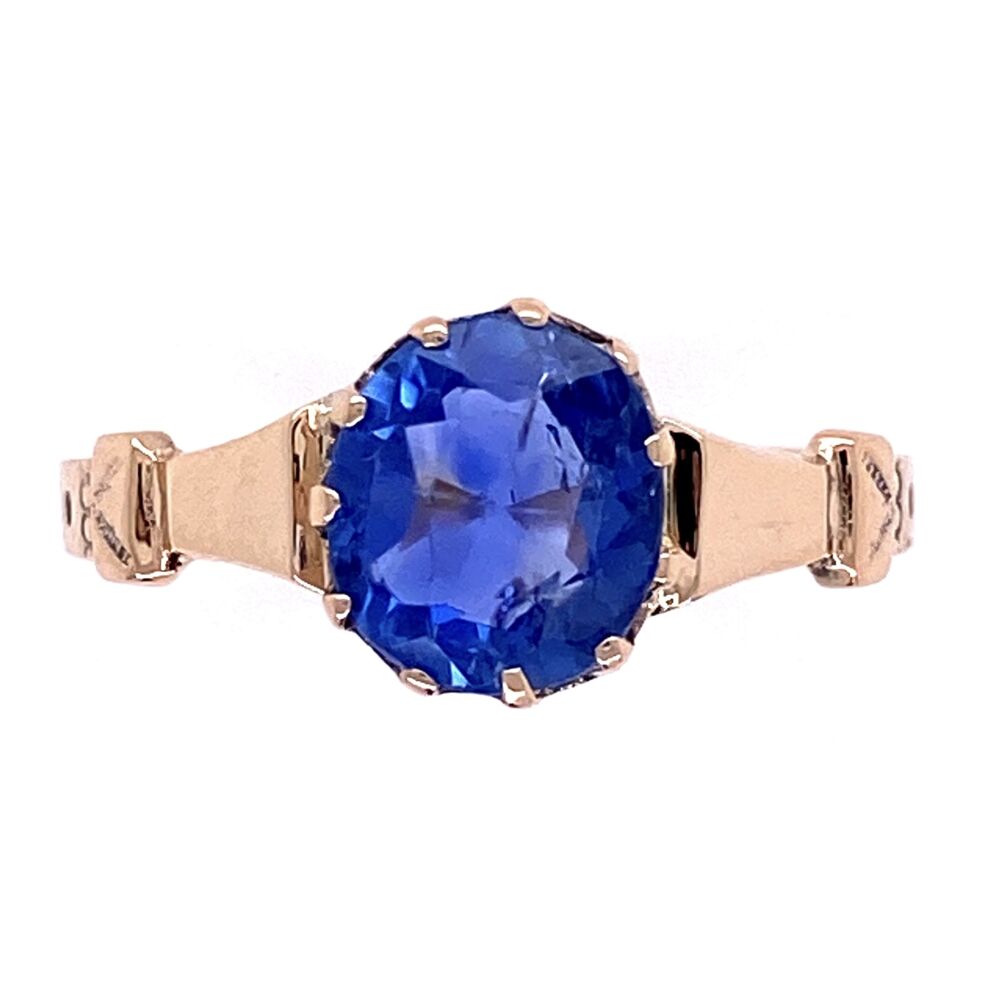 This ring is from the 1800's with no stamps. The sapphire has a known weight of 1.51ct and has intact crystal inclusions indicating it has no evidence of heat treatment. We also believe it has a Ceylon origin (what a Gemological lab like GIA would conclude). 9K Victorian 1.51ct NO HEAT Sapphire Ring