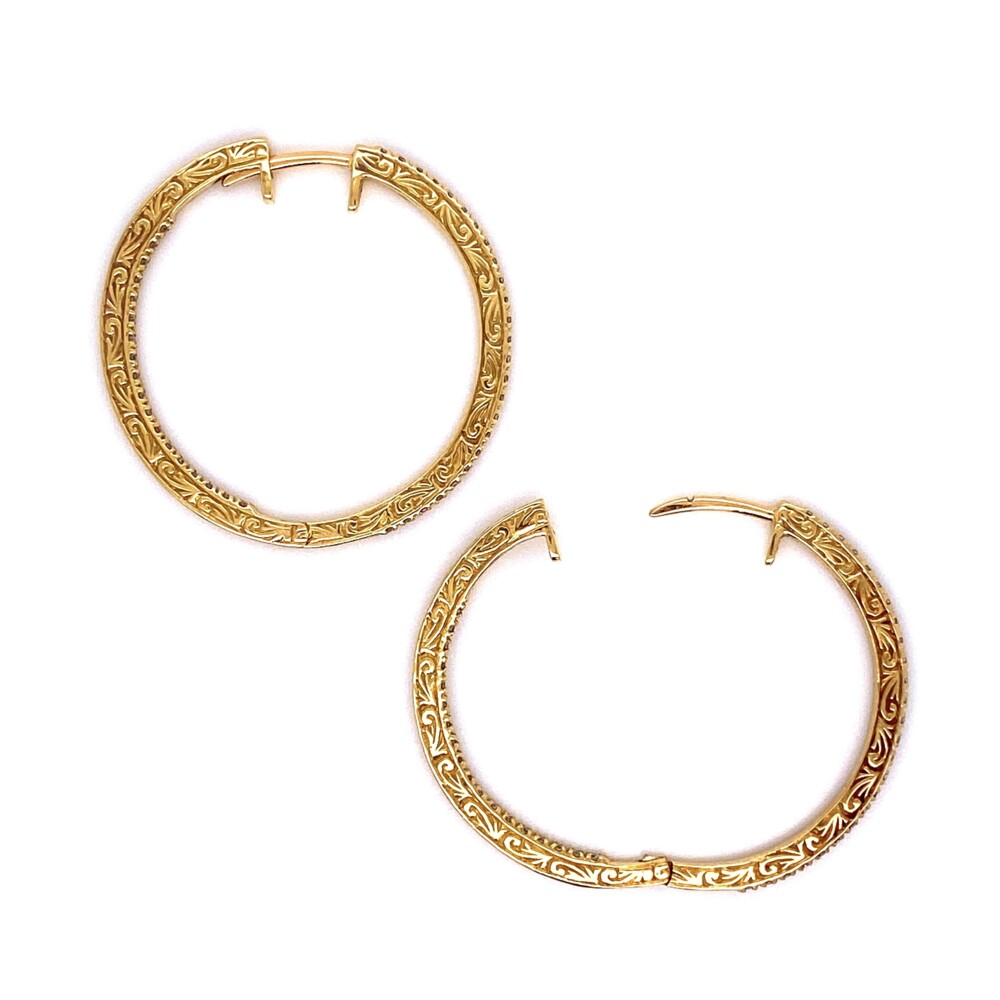 Image 2 for 18K Yellow Gold PENNY PREVILLE Diamond Hoops