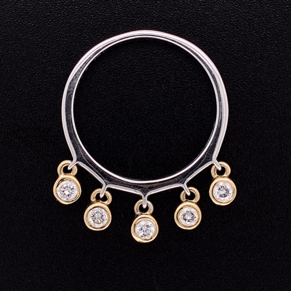 Image 2 for 14K W/YG SONIA B 5 Dangling Diamond Band Ring, s6